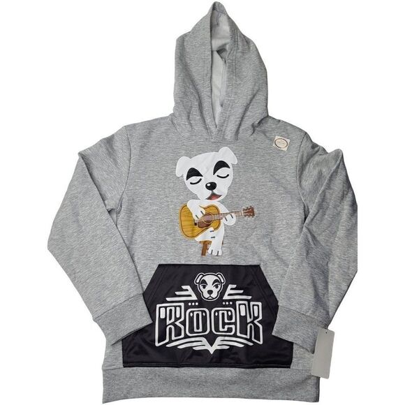 Boys Nintendo Animal Crossing Pullover Sweatshirt Hoodie Gray Multiple Sizes NEW - Picture 1 of 1
